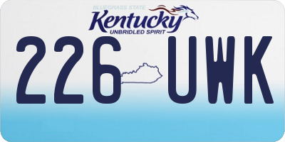 KY license plate 226UWK