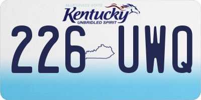 KY license plate 226UWQ