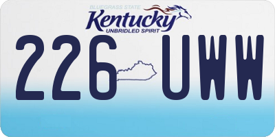 KY license plate 226UWW