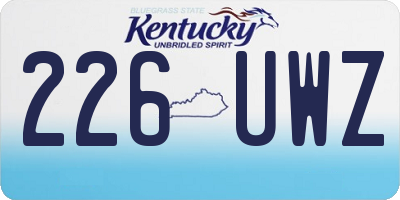 KY license plate 226UWZ
