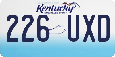 KY license plate 226UXD