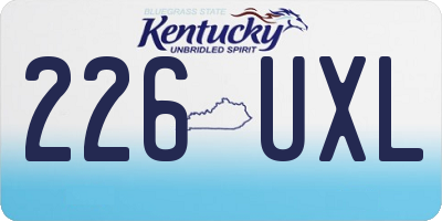 KY license plate 226UXL