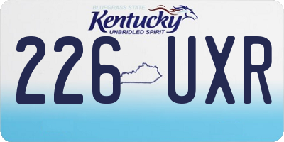 KY license plate 226UXR