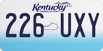 KY license plate 226UXY