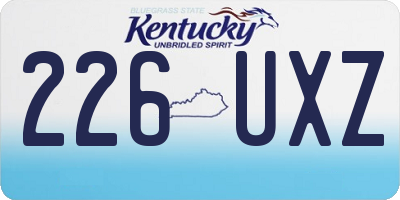KY license plate 226UXZ