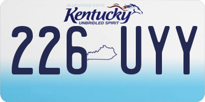 KY license plate 226UYY