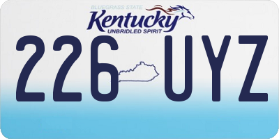 KY license plate 226UYZ