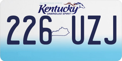 KY license plate 226UZJ