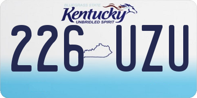 KY license plate 226UZU