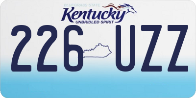 KY license plate 226UZZ