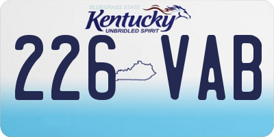 KY license plate 226VAB