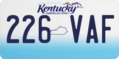 KY license plate 226VAF