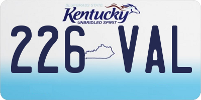 KY license plate 226VAL