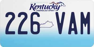 KY license plate 226VAM