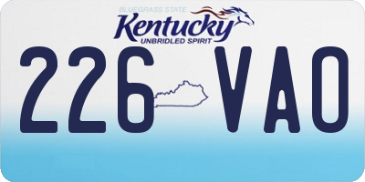 KY license plate 226VAO