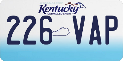 KY license plate 226VAP