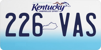 KY license plate 226VAS