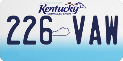 KY license plate 226VAW