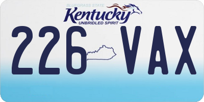 KY license plate 226VAX