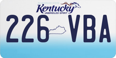 KY license plate 226VBA