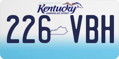 KY license plate 226VBH