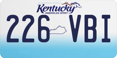 KY license plate 226VBI