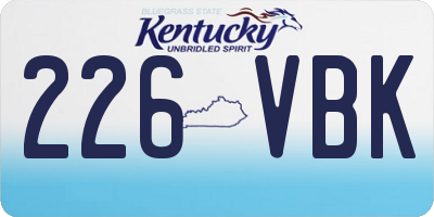KY license plate 226VBK