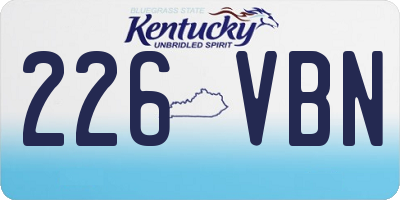KY license plate 226VBN