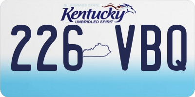 KY license plate 226VBQ