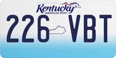KY license plate 226VBT