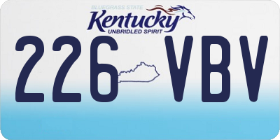 KY license plate 226VBV