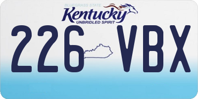 KY license plate 226VBX