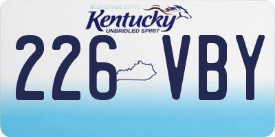 KY license plate 226VBY
