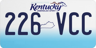 KY license plate 226VCC