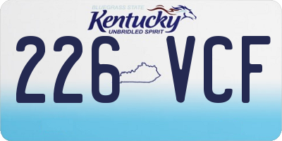 KY license plate 226VCF