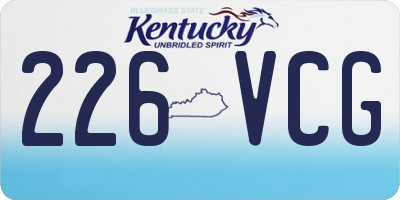 KY license plate 226VCG