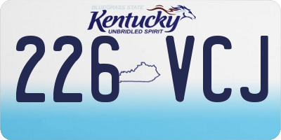 KY license plate 226VCJ
