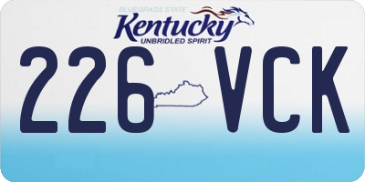 KY license plate 226VCK