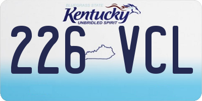 KY license plate 226VCL