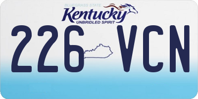 KY license plate 226VCN