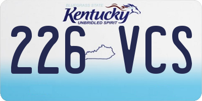 KY license plate 226VCS