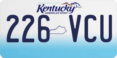 KY license plate 226VCU