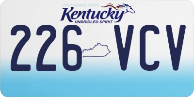 KY license plate 226VCV