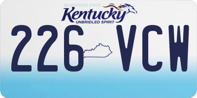 KY license plate 226VCW