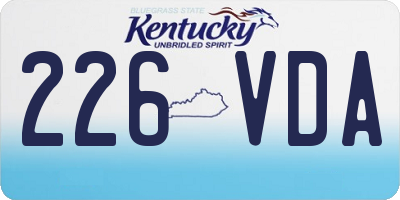 KY license plate 226VDA