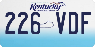 KY license plate 226VDF