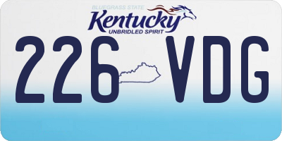 KY license plate 226VDG