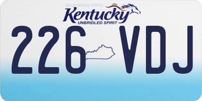 KY license plate 226VDJ