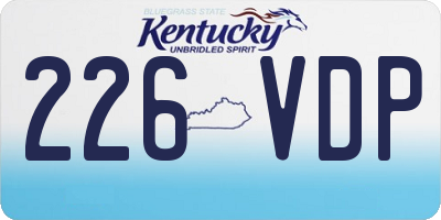 KY license plate 226VDP