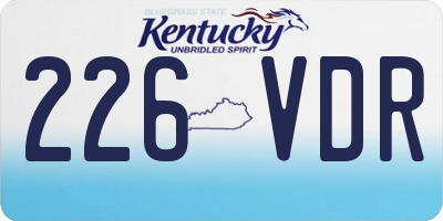 KY license plate 226VDR